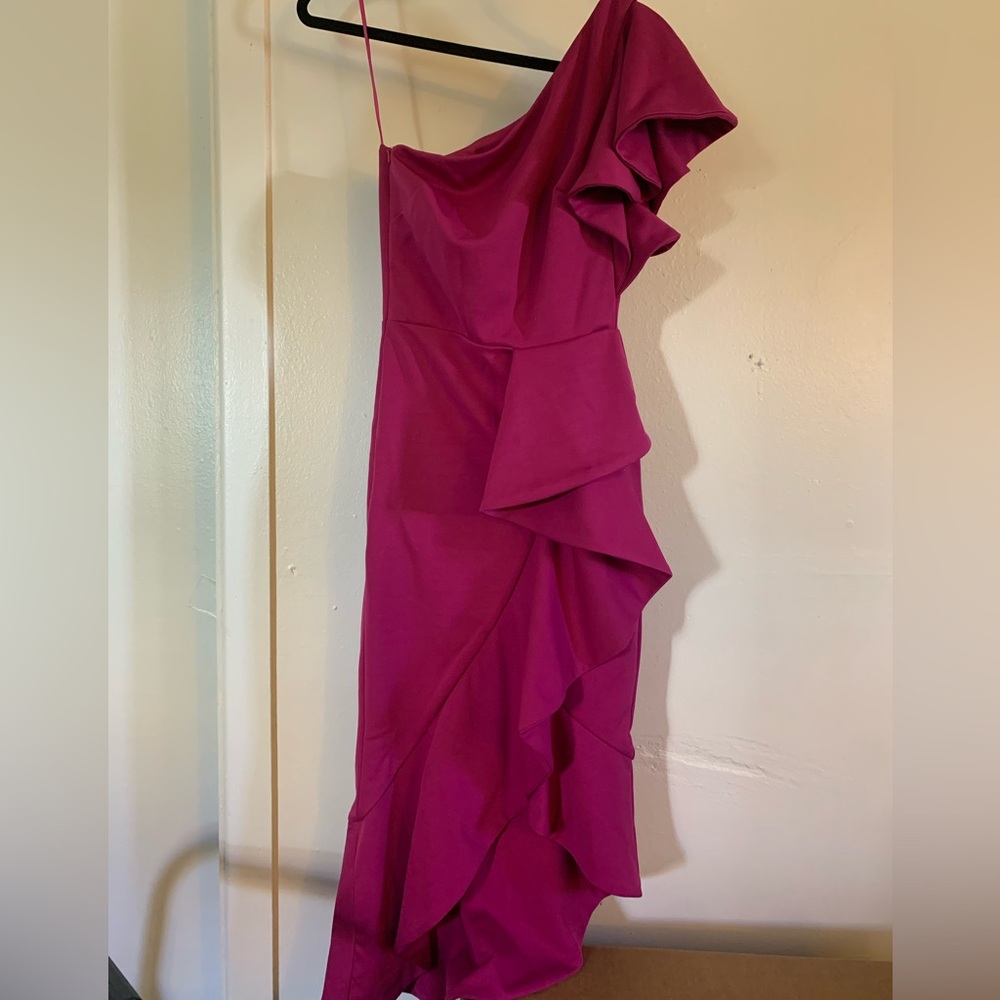 NWT True Violet One shoulder midi dress